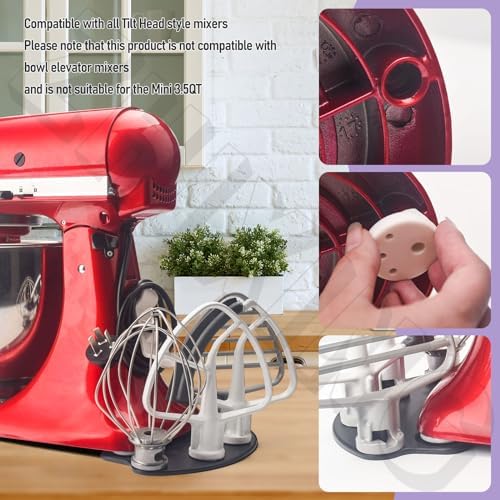 Stand Mixer Attachment Holders, Compatible with Kitchenaid Mixer & KitchenAid Flat Beater, Kitchen Accessory Organizer, Accessories for Storing Dough Hooks,Flat & Flex Edge Beater