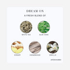 Aroma360 - Dream On Fragrance Oil Blend | Hotel Inspired for Luxury Essential Oil Diffusers | Aromatherapy Scent Diffuser Oil | Serene White Tea, Healing Aloe Vera, and Warm Earthy Cedar - 50ML