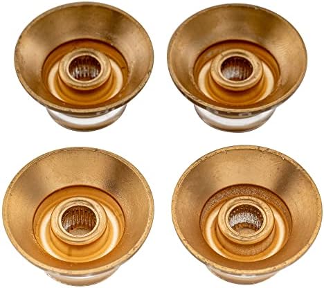 Musiclily Pro Inch USA LP Guitar Top Hat Knobs Fine 24-Spline Bell Knobs for USA Les Paul CTS Pots Electric Guitar, Gold (Set of 4)