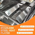 Hisencn Heat Plates for Cuisinart GAS2256AS Gas Grill, Heat Tents Replacement Parts for Cuisinart 2-Burner Gas Grill 2256, Stainless Steel, 2-Pack