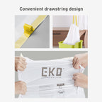 EKO Easy-Dispense Roll of 60 Count Extra-Strong Drawstring Kitchen Trash Bags - 21 Gallon Garbage Bags (79.5L) 60 pack, Code G