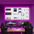 Pegboard Combination Kit,Pegboard Wall Organizer, Peg board Wall Mounted ,Pegboard for Wall, 25.2" x 25.2" White Pegboard 20 Accessories for Organize Home, Office, And Gaming Setup