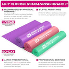 RENRANRING Resistance Bands for Working Out, Exercise Bands for Physical Therapy, Stretch, Recovery, Pilates, Rehab, Strength Training and Yoga Starter Set