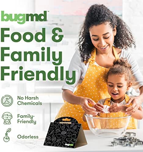 BugMD Pantry Pest Patrol (6 Count, Black) - Moth Traps for Kitchen, Pantry Moth Trap, Bug Trap, Moth Traps for House Pantry, Get Rid of Pantry Moth, Kitchen Moth Trap Killer