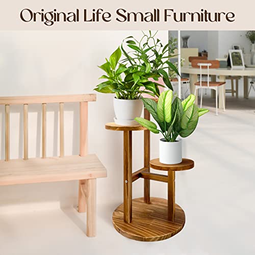 GEEBOBO 3 Tier Plant Stand Indoor For Multiple Plants, Corner Flower Shelf Plant Holder Display Rack Shelving for Patio Garden Balcony Bedroom Living Room