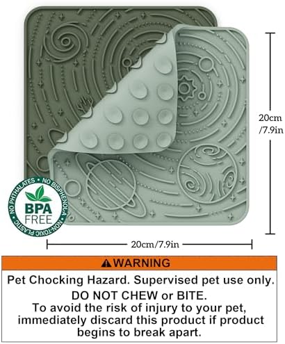 OHMO Lick Mat for Dogs and Cats(Large, Camo&Light Green, 2pcs) Enrichment Accessories Toy Space Star Easy Clean Pet Slow Feeder/Suction Cups, Licking Pad for Anxiety Relief and Boredom Reduction