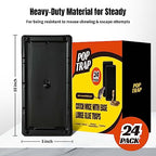 POPTRAP Rat Trap Heavy Duty & Large - 24 Pack, Super Sticky Mouse Trap with Ultra-Strong Glue, Mouse Glue Trap with Scent of Peanut Butter for Indoor & Outdoor, Non-Toxic & Long-Lasting