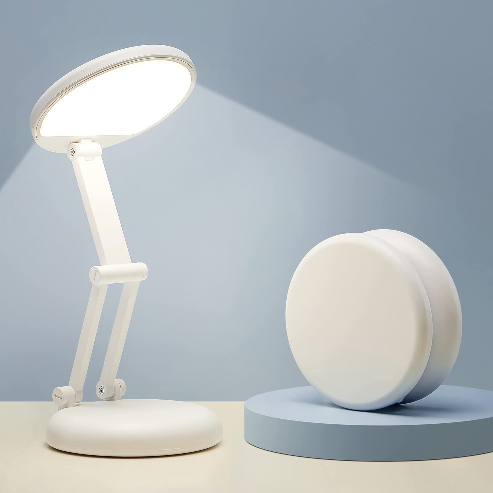 One Fire Rechargeable Table Lamp,Dimmable Cordless Lamp Desk Lamp for Dorm,3600mAh Battery Operated Lamp Rechargeable Lamp,Small Desk Lamp Portable Light for Office/Study/Nail/Craft/Puzzle(Warm Light)