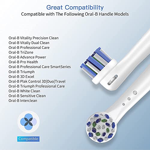 Replacement Toothbrush Heads for Oral B Braun, 12 Pack Professional Electric Toothbrush Heads, Precision Clean Brush Heads Refill Compatible with Oral-B 7000/Pro 1000/9600/ 5000/3000/8000 (12pack)