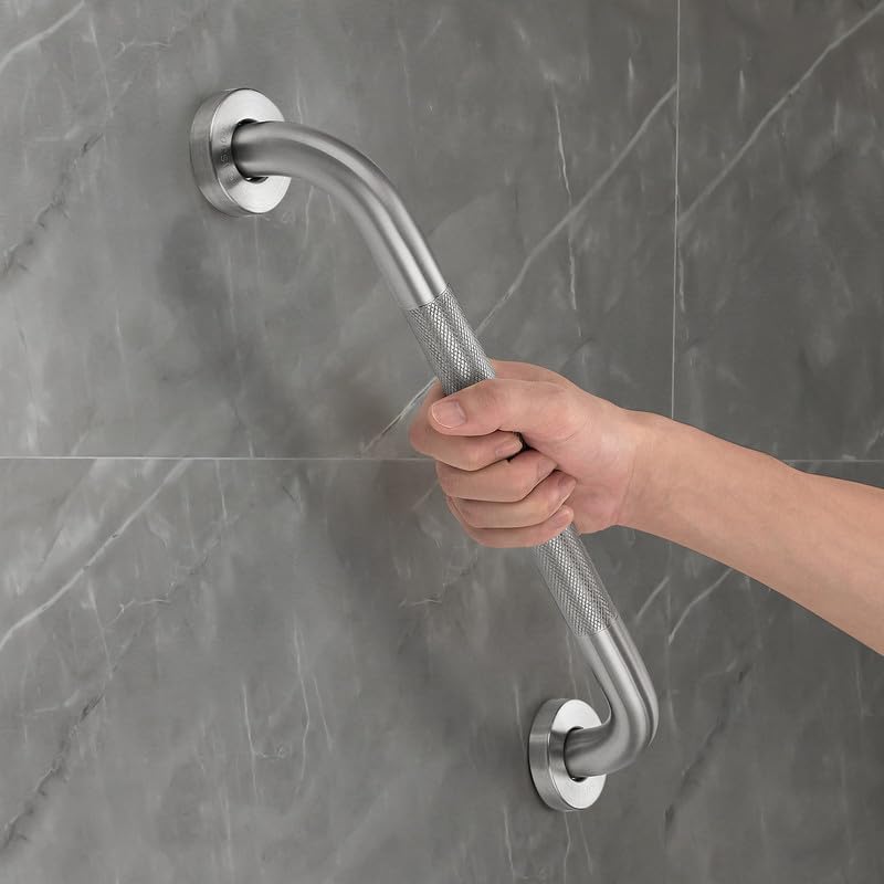 Grab Bars for Shower, 2 Pack 20-Inch Anti Slip Shower Handles for Elderly, Safety Shower Grab Bar, Stainless Steel Handicap Grab Bars for Bathroom,Toilet (Brushed Nickel, 1" Diameter)