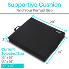 Vive Wheelchair Cushion - Gel Seat Pad for Coccyx, Orthopedic Back Support, Sciatica & Tailbone Pain Relief - Waterproof Cover + 4 Layer Foam Support and Comfort - for Pressure Sores and Ulcers