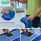 KLEEN HANDLER 6 Pack of 36 Inch Microfiber Dust Mop, Large Washable Commercial Dust Mop, Sweeper, Janitorial Dust Mop Head Replacement, Push Mop Broom, Blue