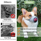 Mayerzon Dog Muzzle, Puppy Soft Mesh Muzzle for Small Medium Large Dogs Chihuahua Poodles Beagle Dachshund Corgis Labrador for Biting Chewing Grooming That Allows Panting Drinking