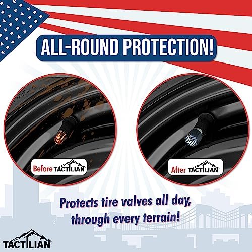 TACTILIAN Car Tire Valve Stem Caps for Tesla Model 3, S, X, Y Accessories (4 Pack) Leakproof Aluminum Tire Valve Caps with Rubber O-Rings Compatible with Tesla Model Y Accessories 2023