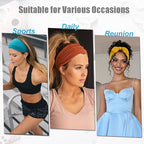 6 Pieces Adjustable Headbands for Women Elastic Knotted Boho Headbands For Women Fashion Wide Headband Hair Scarf Headband Yoga Workout Head Bands Hair Accessories Band
