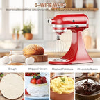 InnoMoon 6-Wire Whip Whisk Attachment for Kitchenaid, Stainless Steel Whisk Attachment for Kitchenaid Mixer, For Kitchen Aid Accessories and Attachments for Egg, Cream and flour
