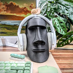 Moai Headphone Stand - Universal Headset Holder - Desk Accessory - Stands and Mounts for Desktop - Gaming Setup - Gamer Accessories (Galaxy Black)