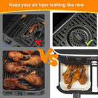Air Fryer Disposable Paper Liner for Ninja Dual,100PCS Air Fryer Liners Rectangle 8.6x 5.5'', Air fryer Parchment Liners for Ninja DZ201 DZ401, Ninja Foodi Dual Air Fryer Accessories Baking Paper