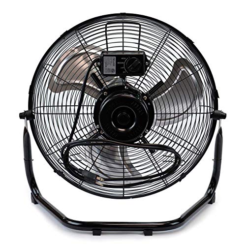 NewAir 18" High Velocity Industrial Floor Fan, Heavy Duty Metal Fan, Adjustable Tilt and 3 Speeds up to 4012 CFM, Rotatory Switch | Garage Fan for Indoor, Warehouse, Workshop, Gym or Home