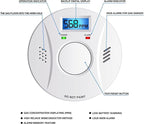 Smoke Detector and Carbon Monoxide Detector Co2 Detector Battery Powered with Test/Reset Button 4 Pack