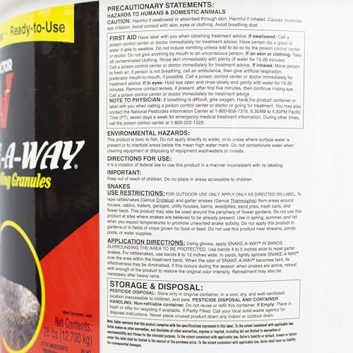 Victor VP362 Snake-A-Way Outdoor Snake Repelling Granules - Snake Away Repellent Repels Against Poisonous and Non-Poisonous Snakes - 28 LBs