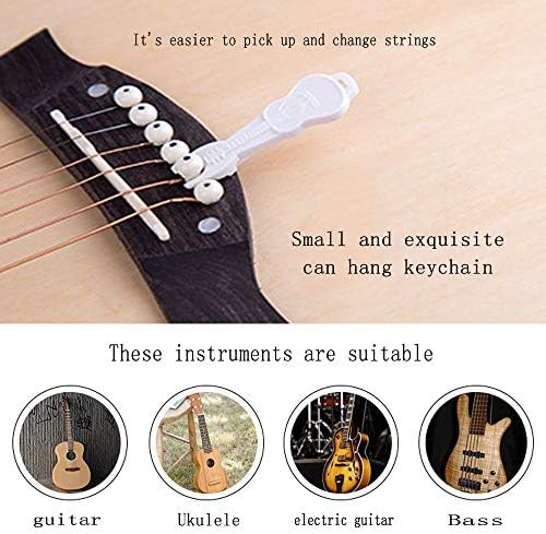 Guitar Bridge Pins 6pcs Pure Brass Endpin for Acoustic Guitar 6 Strings Nail Pegs Fixed Cone, Replacement Parts with Bridge Pin Puller Remover & 5 Guitar Picks - Kimlong