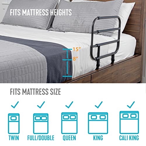 Able Life Bedside Extend-A-Rail, Adjustable Senior Bed Safety Rail and Bedside Standing Assist Grab Bar