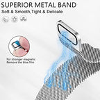 surundo Compatible with Fitbit Charge 6/Charge 5 Bands for Wmen Men, Metal Mesh Milanese Loop Adjustable Strap Replacement for Fitbit Charge 6/Charge 5 Advanced Fitness & Health Trackers