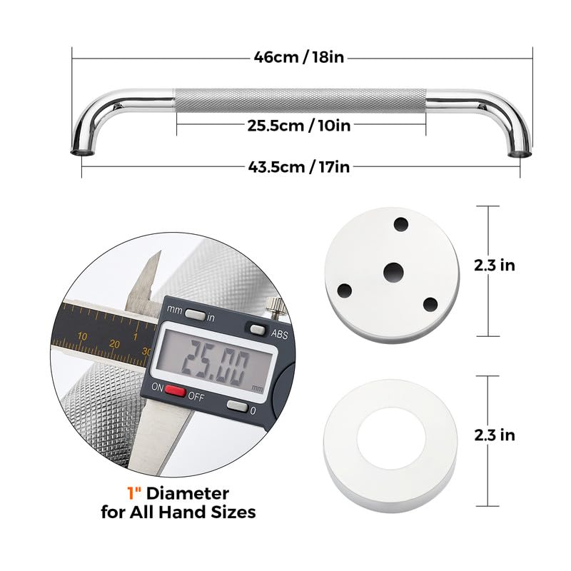 Grab Bars for Shower, 2 Pack 18-Inch Anti Slip Shower Handles for Elderly, Safety Shower Grab Bar, Stainless Steel Handicap Grab Bars for Bathroom (Polished Nickel 1" Diameter)