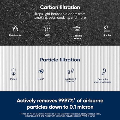 BLUEAIR Blue Pure 411 Auto, 411, 411+ Genuine Replacement Filter, Particle and Activated Carbon, fits Blue Pure 411 Auto, 411 and 411+ Air Purifiers