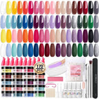 AZUREBEAUTY 170Pcs Dip Powder Nail Kit Starter 36 Colors Pink Red Purple Spring Summer Dipping Powder with Base/top Coat Activator Dip Liquid Set + Nail Removal Accessories Set for Gift