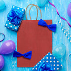 BagDream Kraft Paper Bags 100Pcs 5.25x3.75x8 Inches Small Paper Gift Bags with Handles Bulk, Paper Shopping Bags, Kraft Bags, Party Bags, Gift Bags (Red)