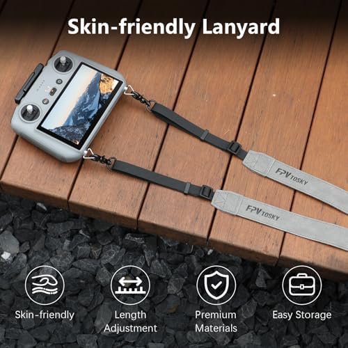 FPVtosky Lanyard for DJI RC & RC 2 & RC Pro Controller, DJI Mini 4 Pro Lanyard RC Neck Strap, Soft Leather Lanyard Compatible with DJI Flip/Mini 3 / Mavic 3 / Air 3S / Remote Controller Accessories