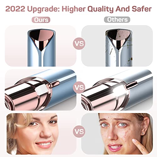 Gurelax Facial Hair Removal for Women(as seen on tv), Painless Hair Remover Rechargeable, The Best Female Shaver with 2 x Replacement Heads, Lady Face Electric Razor for Upper Lip, Chin, Mustache