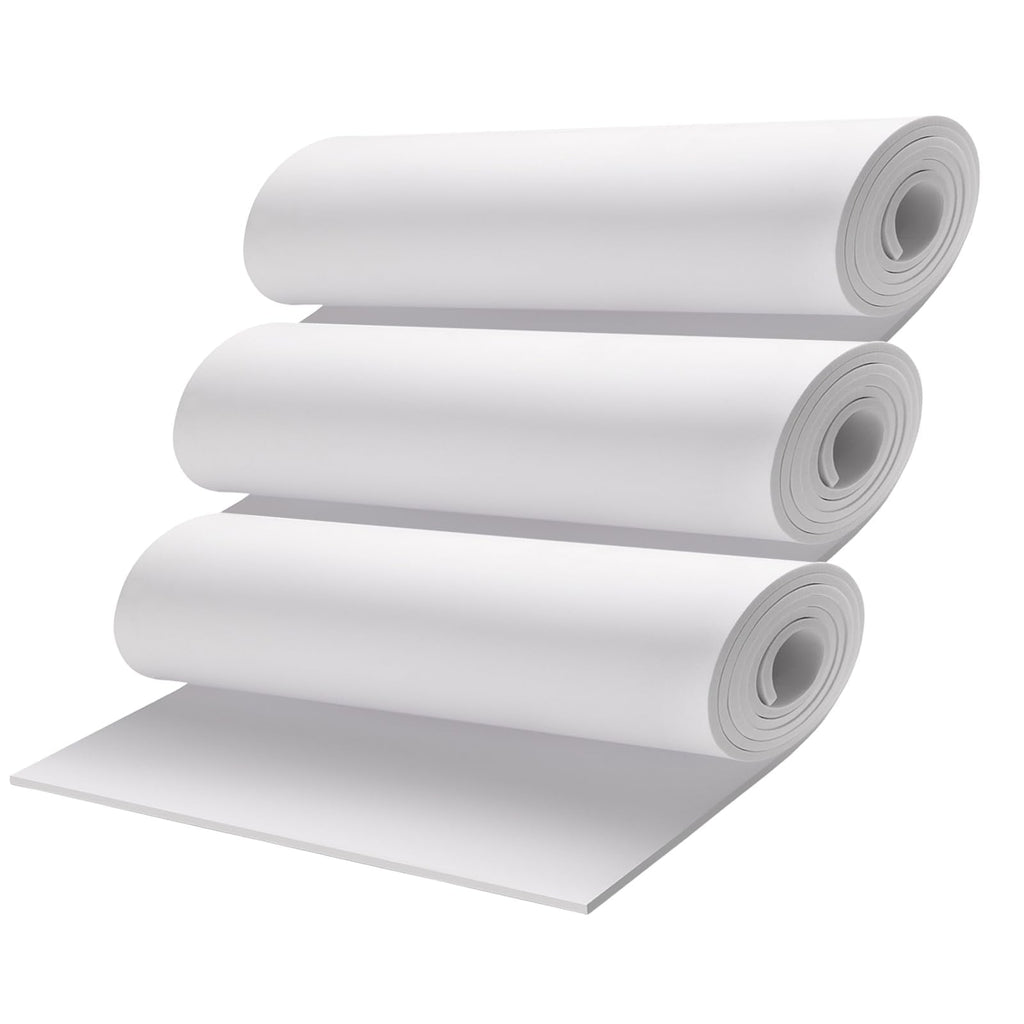 3-Pack 4mm Thick White Eva Foam Sheets roll, 13.9" x 59" Premium eva Craft Foam for Halloween Cosplay Costume by MEARCOOH