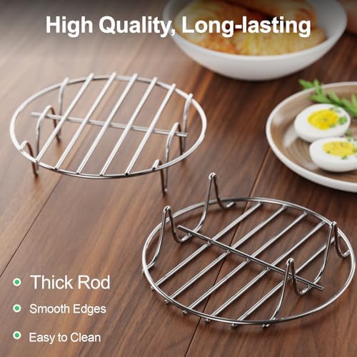 GSlife Instant Pot Steamer Rack - Stainless Steel Instant Pot Accessories, 2 Pack Steam Rack for 6, 8 Qt Pressure Cooker, Cooking Cooling Steaming Baking Rack 8''