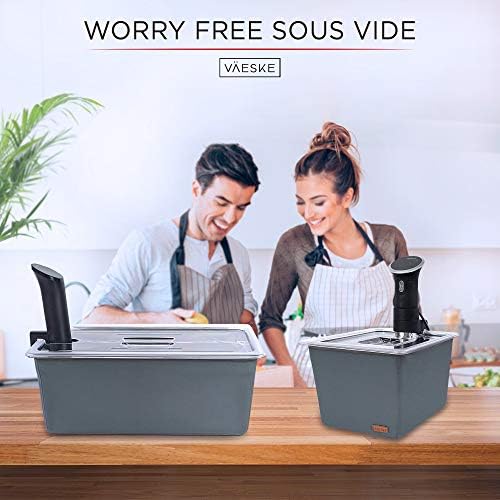 Large Sous Vide Container with Lid and Insulating Sleeve | Sous Vide Accessories | Compatible with Anova, Anova Nano, Joule, Instant Pot, Sous Vide Cookers (26 QT)