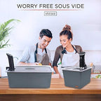 Large Sous Vide Container with Lid and Insulating Sleeve | Sous Vide Accessories | Compatible with Anova, Anova Nano, Joule, Instant Pot, Sous Vide Cookers (26 QT)
