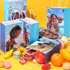 Saenkoe 24pcs Moana Party Favor Gift Bags Moana Party Supplies Candy Treat Gift Bags with Handles for Birthday Party Decorate