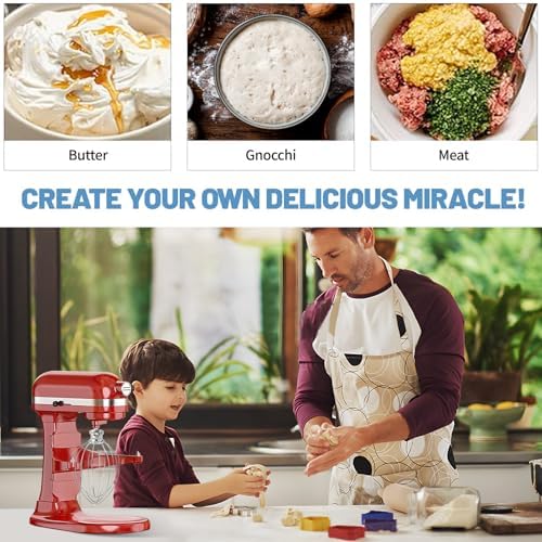 6 Wire Whisk Attachments Compatible with KitchenAid 5-6Quart Mixer, Bowl Lift Stand Mixer Accessories, 6-Quart Stainless Steel Whisk, Egg Cream, Cake Mayonnaise, For Multiple Models