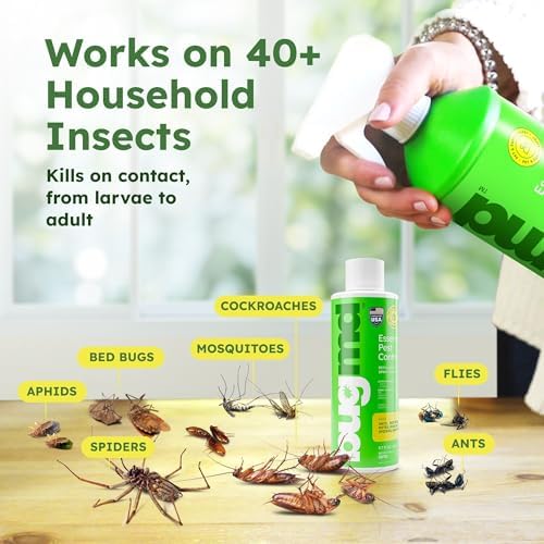 BugMD Pest Control Essential Oil Concentrate (3.7 oz, 2 Pack) - Plant Powered Bug Spray Quick Kills Flies, Ants, Roaches, Mosquitoes, and More