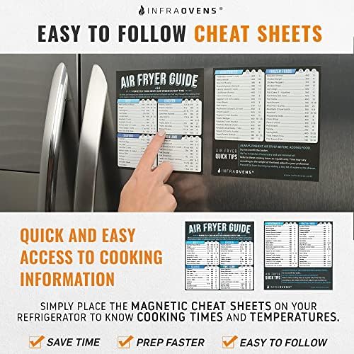 Air Fryer Accessories Compatible with Gourmia, Ninja Foodi, Nuwave® Brio, Paula Deen, Philips, Power XL + More, Air Fryer Rack, Air Fryer Cheat Sheet Guides, Air Fryer Liners and Cleaner Brush
