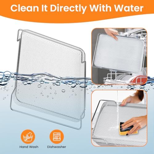 Air Fryer Basket for Breville Smart Oven Air Fryer Pro,Food Grade Steel Mesh Baskets Accessories Tray 16.5D x 11.8W x 0.5H inch, Stainless Steel Mesh Baskets Air Fryer Accessories