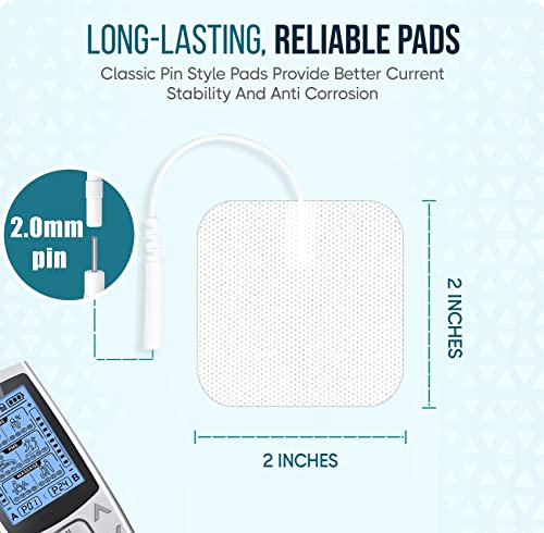 TENS Unit Replacement Pads TENS Unit Pads TENS Pads 2x2”26 PCS Electrodes Pad Reuse More Than 35-50Time, Self Stick Tens Electrode Pads for TENS/EMS Muscle Stimulation Machine