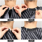 FEBSNOW Professional Hair Cutting Cape with Neck Duster Brush, FEBSNOW Salon Barber Cape, Hair Cutting Accessories (Black Stripe)