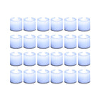 LANKER 24 Pack Flameless Led Tea Lights Candles - Steady Cool White Battery Operated Electronic Fake Candles – Decorations for Christmas, Halloween and Festival Celebration (White)