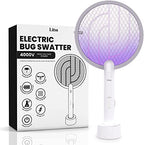 LiBa Electric Fly Swatter Racket, 2 in 1 Electric Bug Zapper USB Rechargeable, 4000V Indoor Outdoor Mosquito Zapper with 5 Layer Safety Mesh, Cordless Insect Killer Trap Home Office Camping Patio