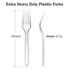Dealusy 360 Count Extra Heavy Duty Clear Plastic Forks Disposable, BPA-Free, Heat Resistant, Solid and Durable Disposable Forks Bulk, Premium Plastic Forks heavy duty for Party Supply