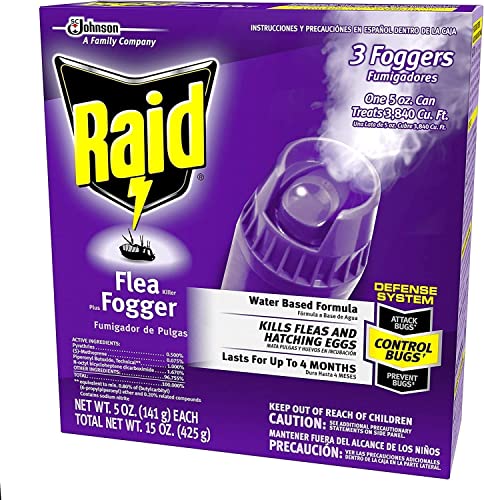 Raid Flea Flogger Plus Killer, Kills Fleas and Hatching Eggs 3 Count (Pack of 4)