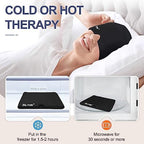 Migraine Relief Gel Ice Head Wrap, Hot and Cold Therapy Headache Relief Hat, Migraine Cap for Puffy Eyes, Headache Eyes Mask for Sinus, Tension and Stress Relief (Black & Blue)